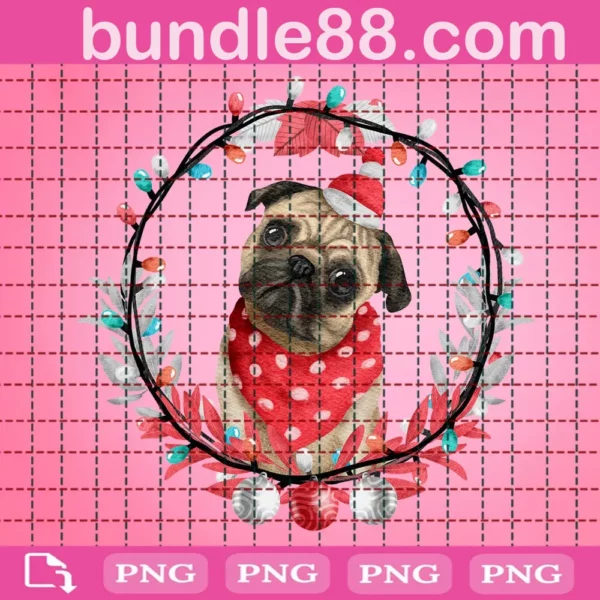 Pug Christmas Png