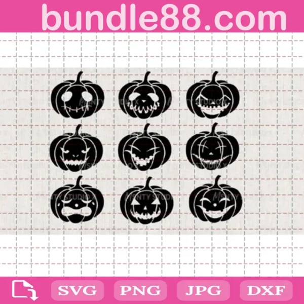 Pumpkin Face Bundle Svg Free