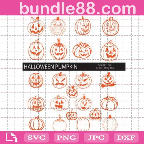 Pumpkin Face Svg Bundle Free