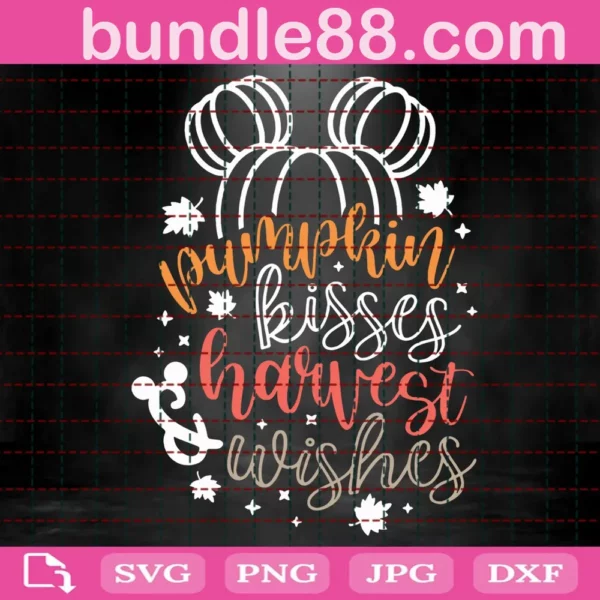 Pumpkin Kisses Harvest Wishes Svg