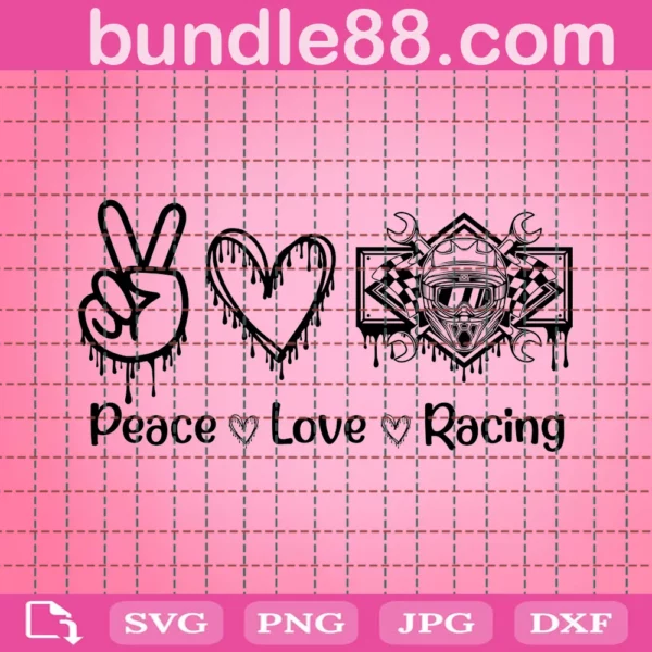 Racing Svg, Peace Love Racing Svg
