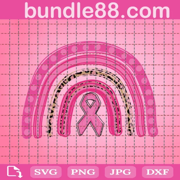 Rainbow Breast Cancer Svg