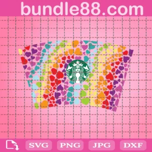 Rainbow Heart Starbucks Svg