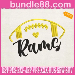 Rams Football Embroidery Files