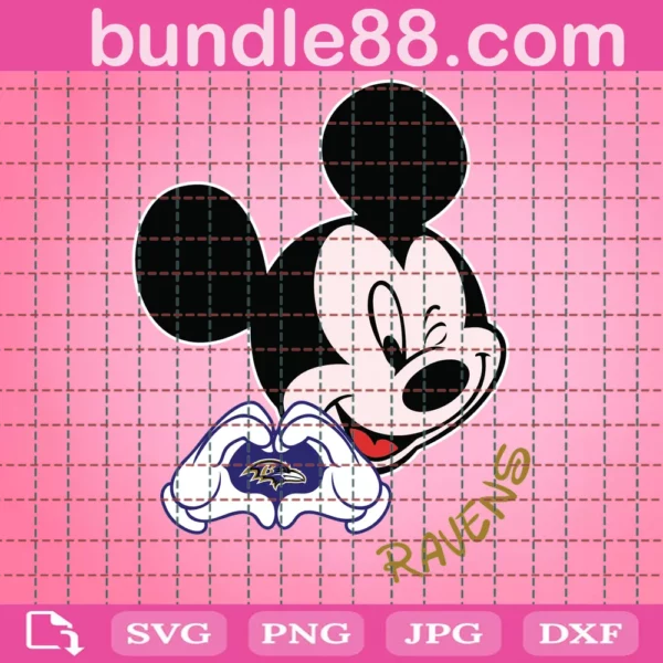 Ravens Mickey Mouse Football Svg