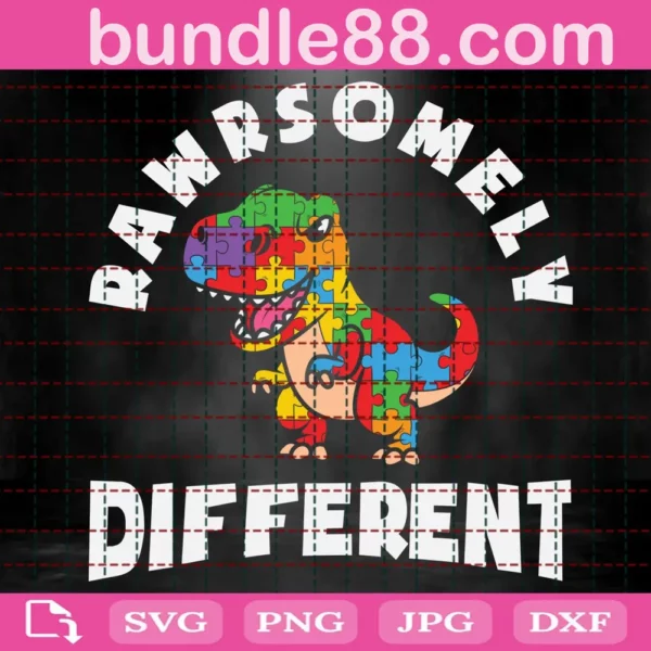 Rawrsomely Different Dinosaur Autism Svg