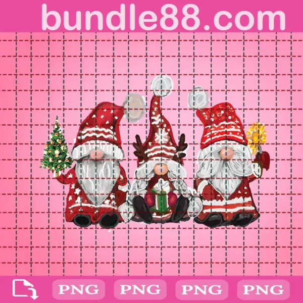 Red Gnomes Png, Christmas Gnomies Png