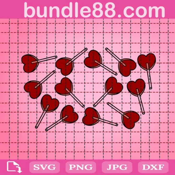 Red Heart Lollipop Svg