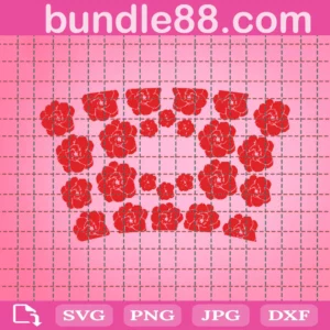 Red Roses Cups Svg