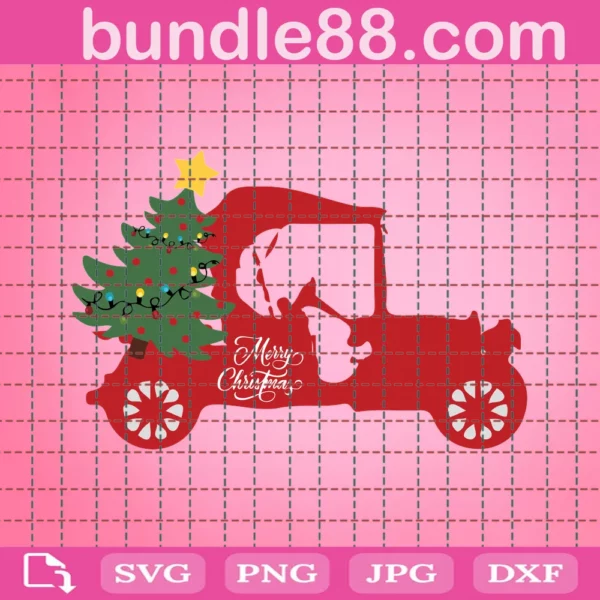 Red Truck Christmas Tree Svg