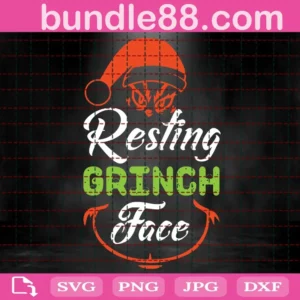 Resting Grinch Face Svg