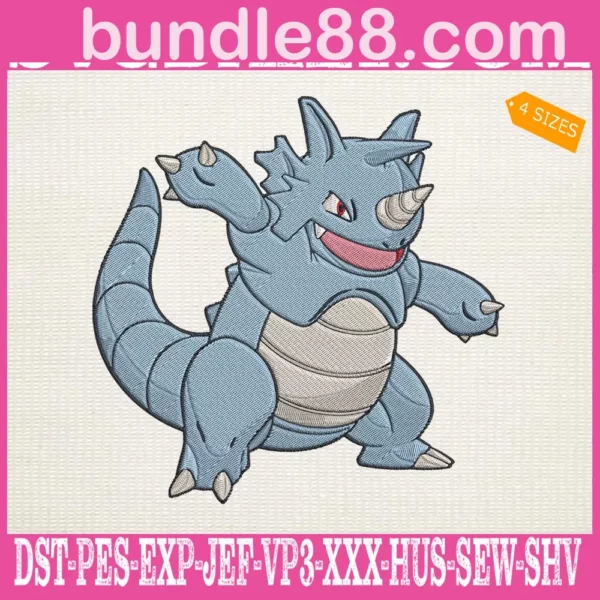 Rhydon Pokemon Embroidery Design