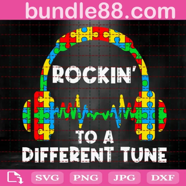 Rocking To A Different Tune Autism Svg