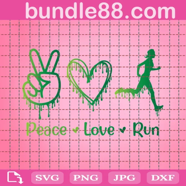 Running Svg, Peace Love Running Svg