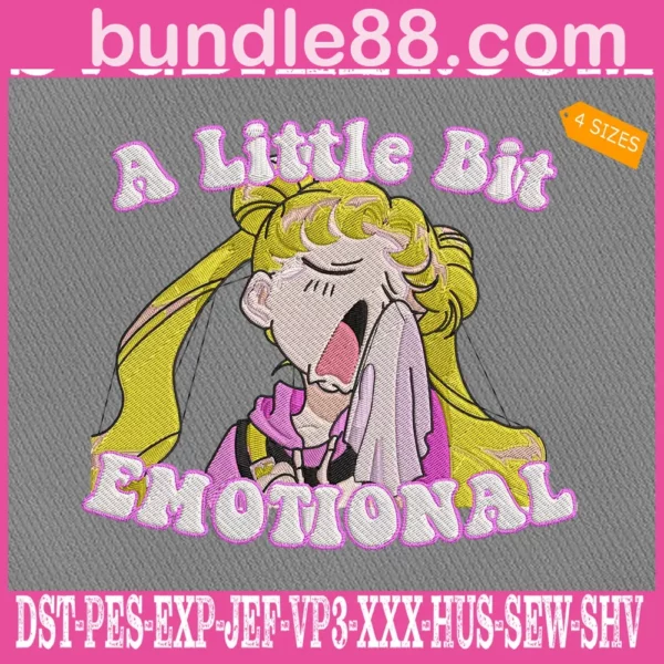 Sailor Moon A Little Bit Emotional Embroidery Design