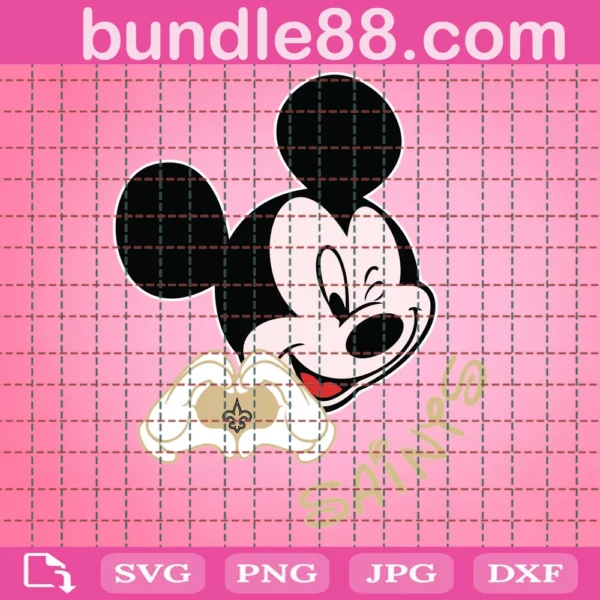 Saints Mickey Mouse Football Svg