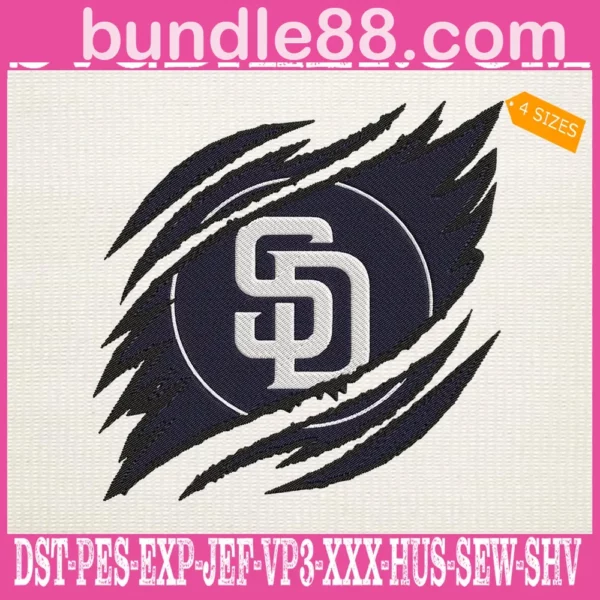 San Diego Padres Embroidery Design