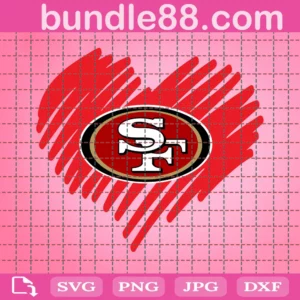 San Francisco 49Ers Football Heart Svg