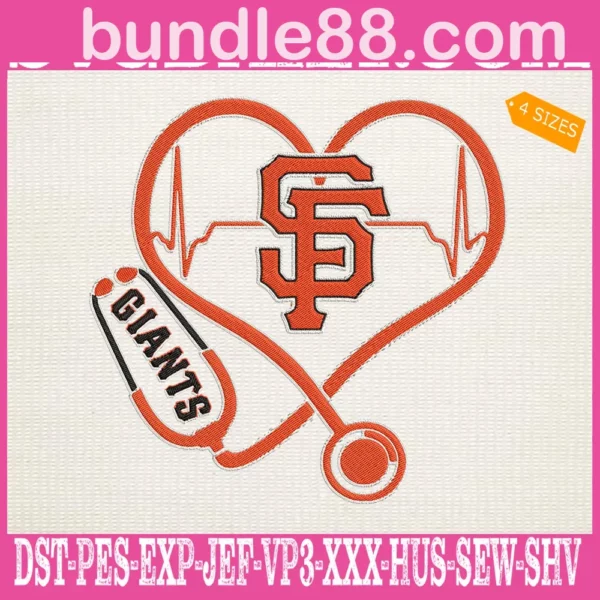 San Francisco Giants Nurse Stethoscope Embroidery Files