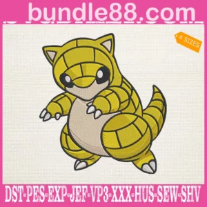 Sandshrew Pokemon Embroidery Design