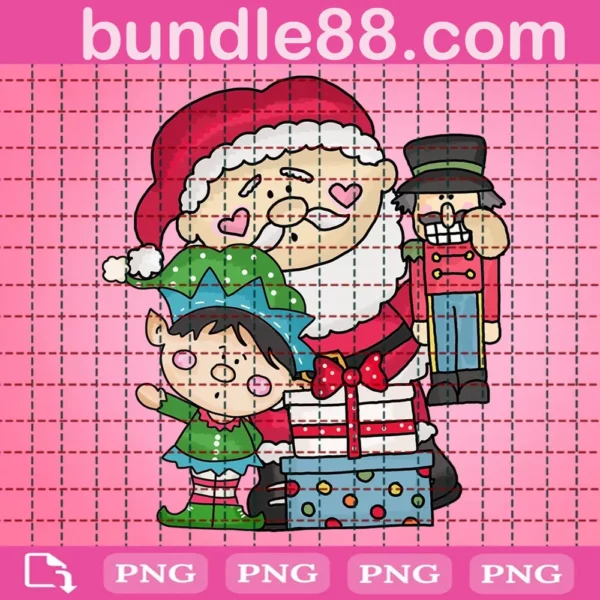 Santa Claus With Elf Png