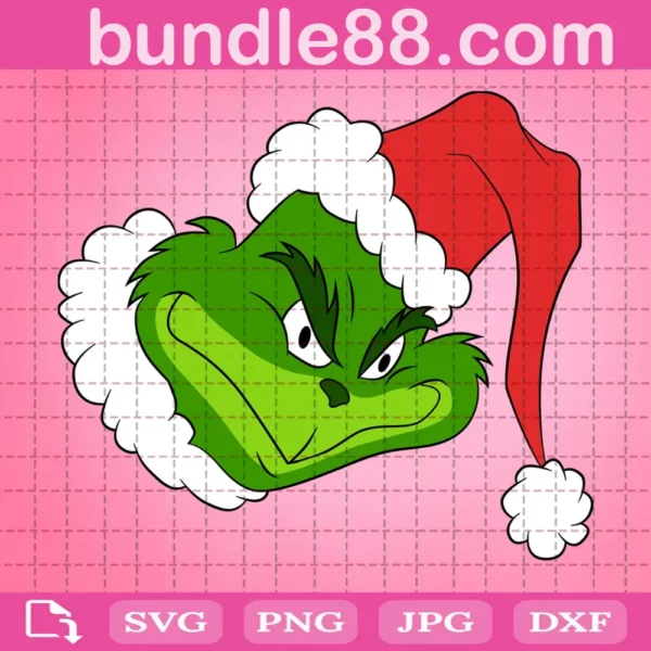 Santa Grinch Face Svg