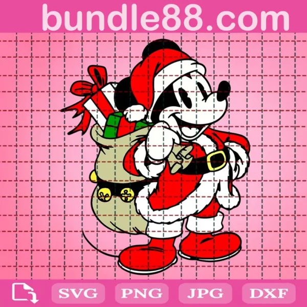 Santa Mickey Mouse Svg