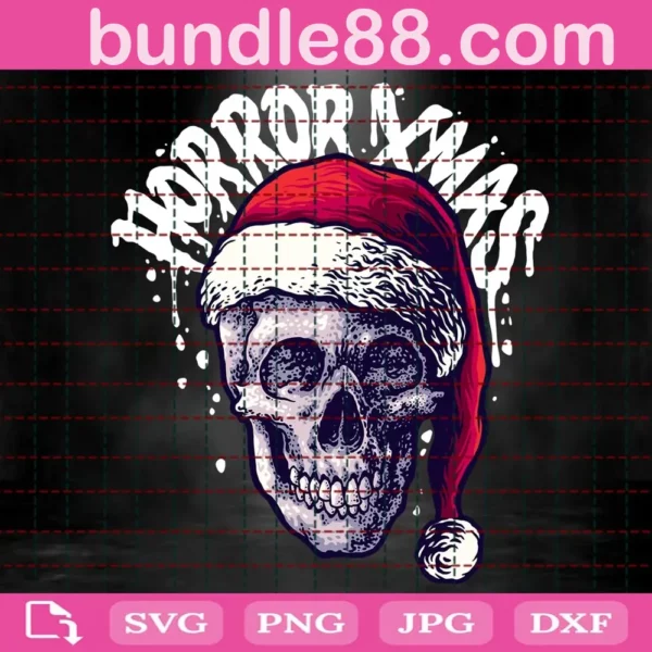 Santa Skull Christmas Horror Svg