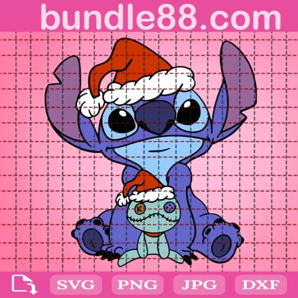 Santa Stitch Christmas Svg