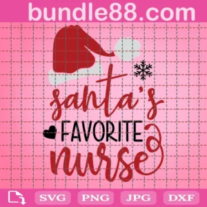 Santa'S Favorite Nurse Christmas Svg