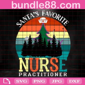 Santa'S Favorite Nurse Practitioner Svg