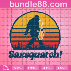 Saxsquatch Bigfoot Saxophone Svg