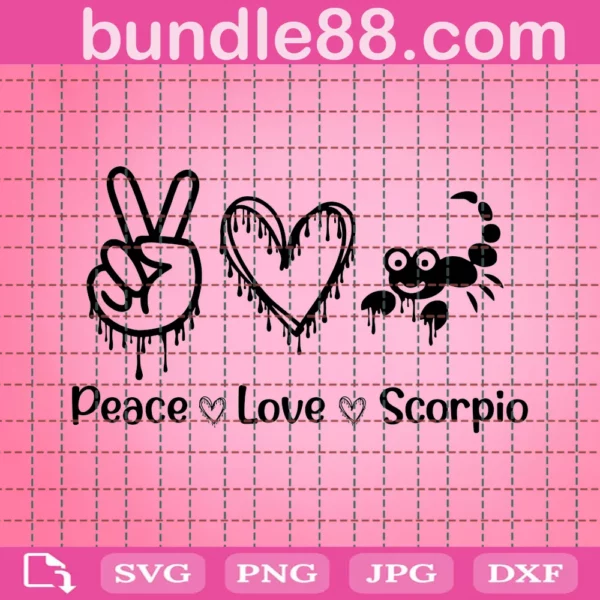 Scorpio Svg, Peace Love Scorpio Svg