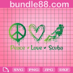 Scuba Svg, Peace Love Scuba Svg