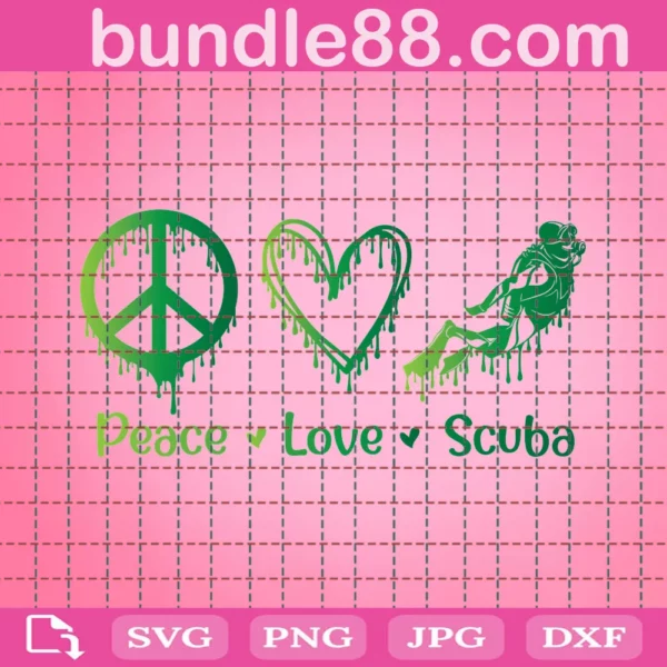 Scuba Svg, Peace Love Scuba Svg