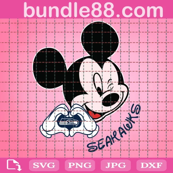 Seahawks Mickey Mouse Football Svg