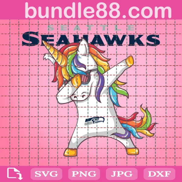 Seattle Seahawks Football Unicorn Face Cut File