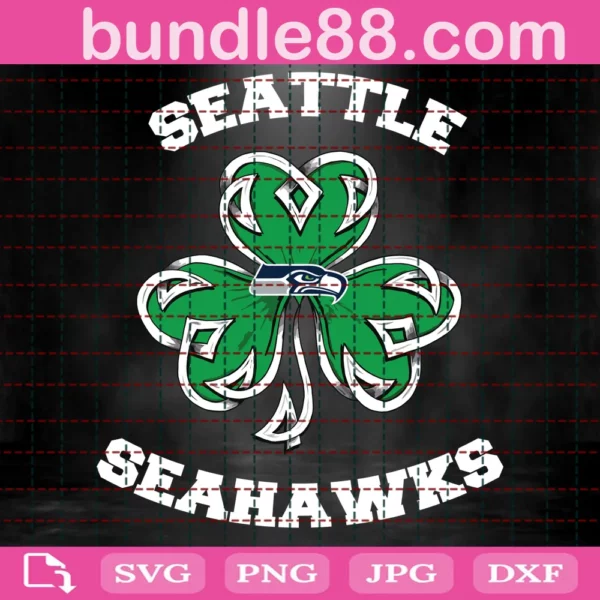 Seattle Seahawks Lucky Clover Svg