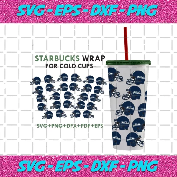 Seattle Seahawks Svg For 24Oz Venti Cold Cup Wrap