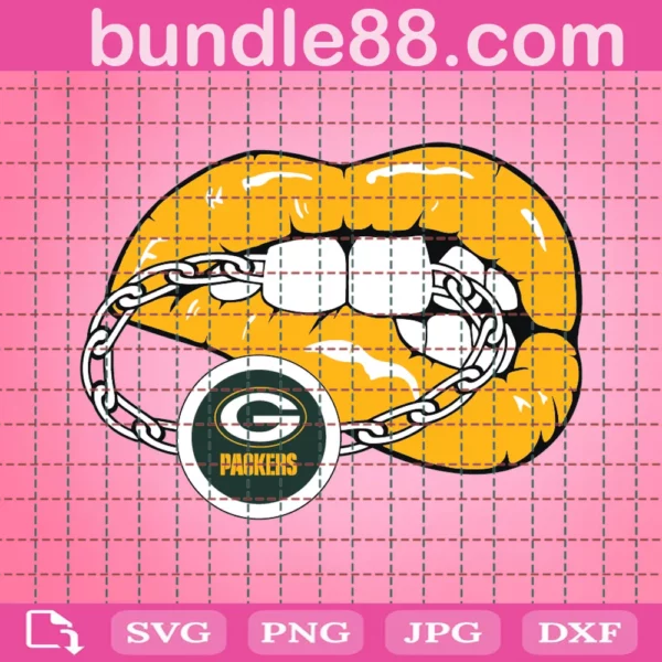 Sexy Lips Mouth Bite Chain Svg