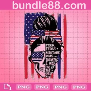 Skull Png, America Flag Png
