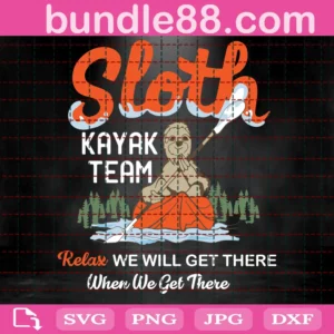 Sloth Kayak Team Svg