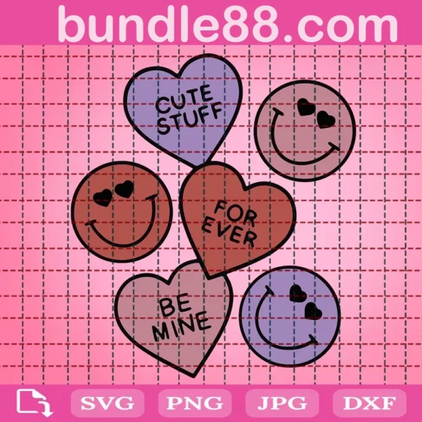 Smiley Hearts Svg