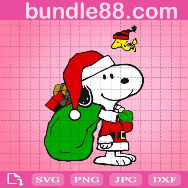 Snoopy And Woodstock Christmas Svg