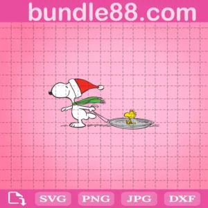 Snoopy Christmas With Woodstock Svg