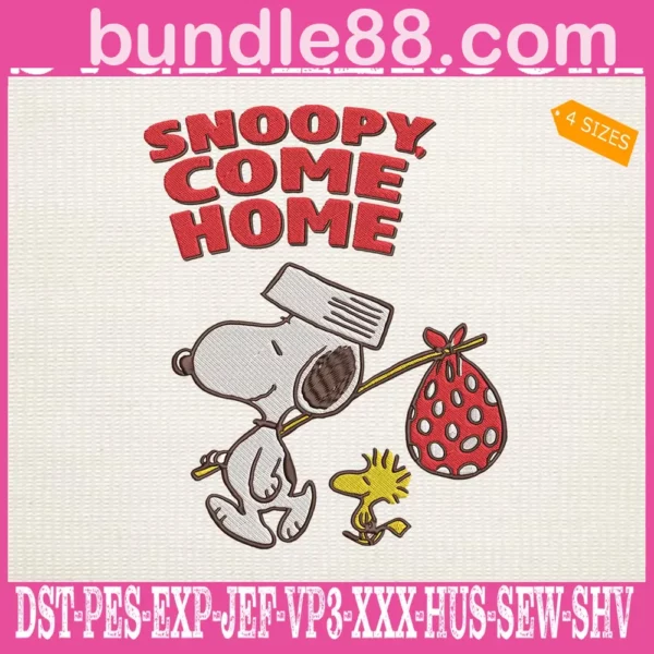 Snoopy Come Home Embroidery Files