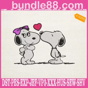 Snoopy Couple Embroidery Files