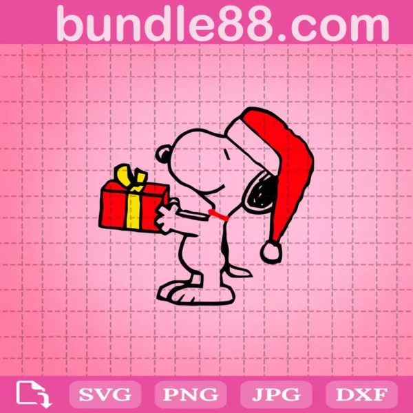 Snoopy Gift Christmas Svg