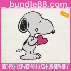 Snoopy Heart Embroidery Files