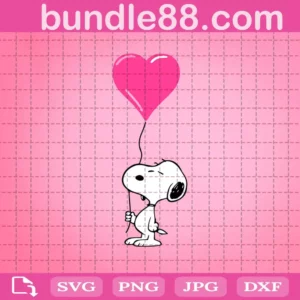 Snoopy Love Balloons Svg
